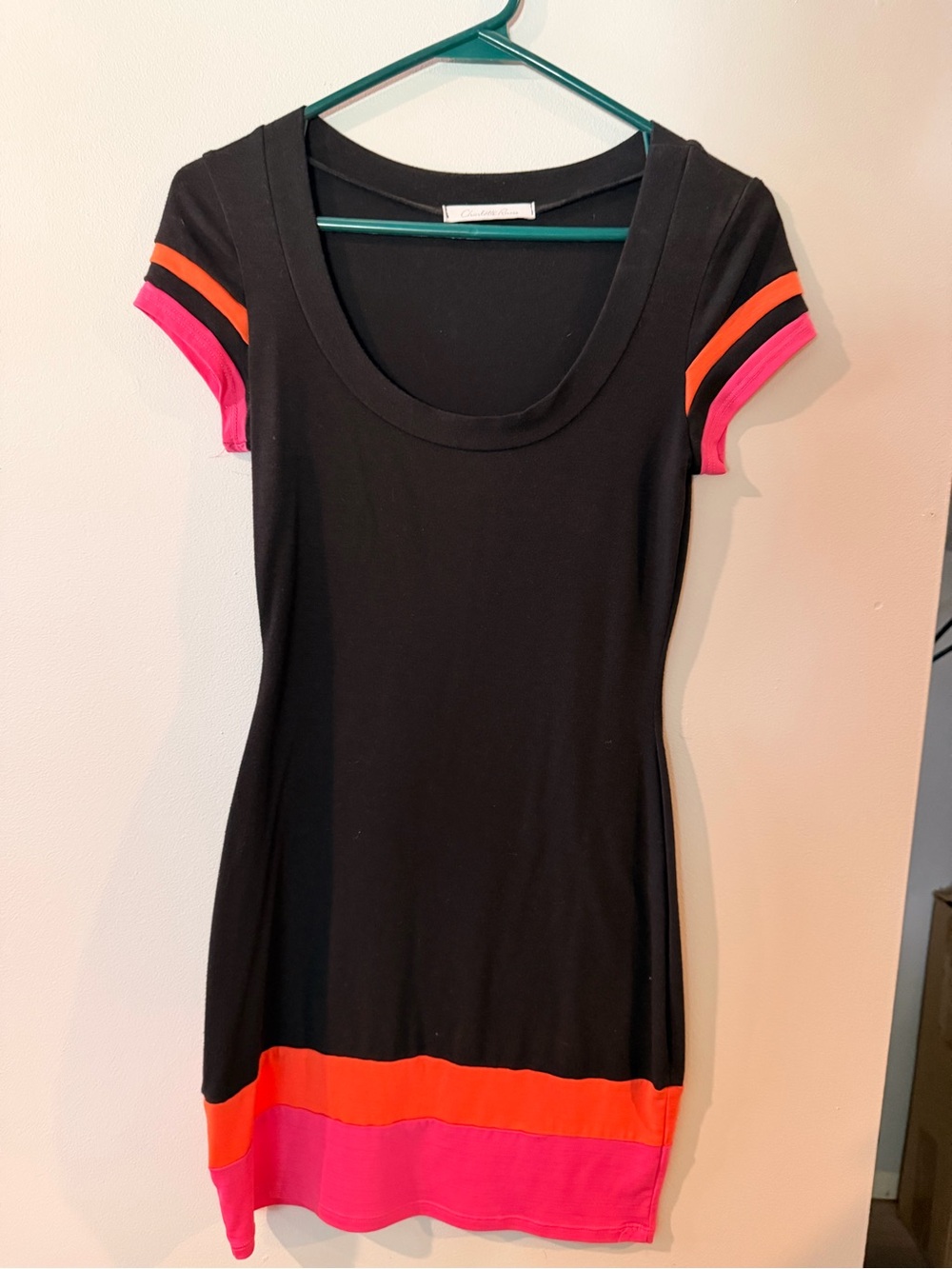 Charlotte Russe Black Short Sleeve Scoop Neck Dress